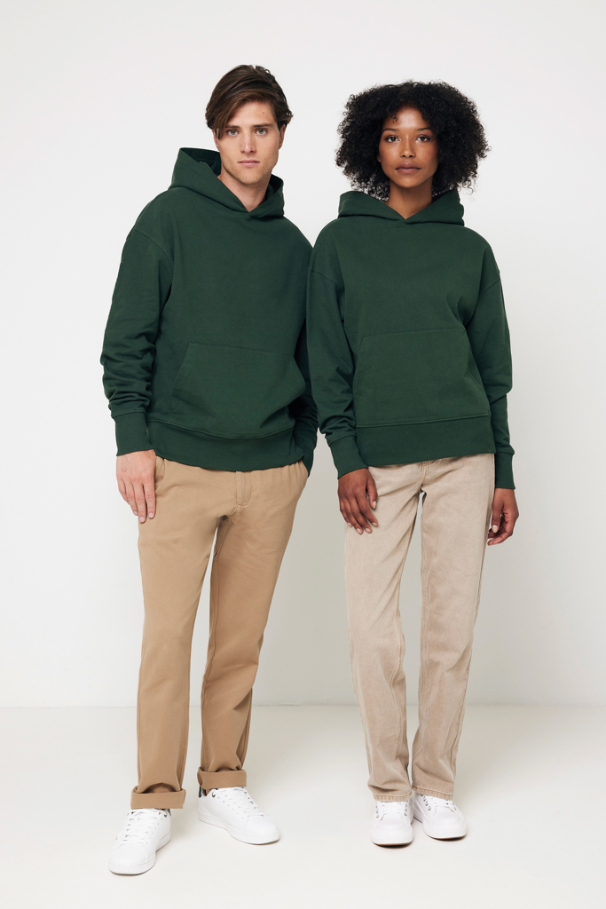 Yoho gerecycled katoen relaxed hoodie, forest green