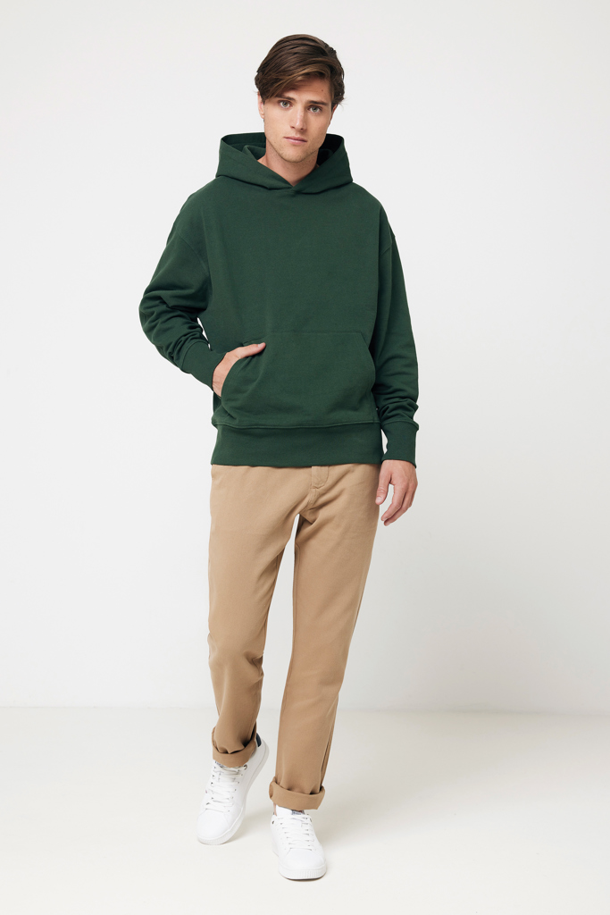 Yoho gerecycled katoen relaxed hoodie, forest green