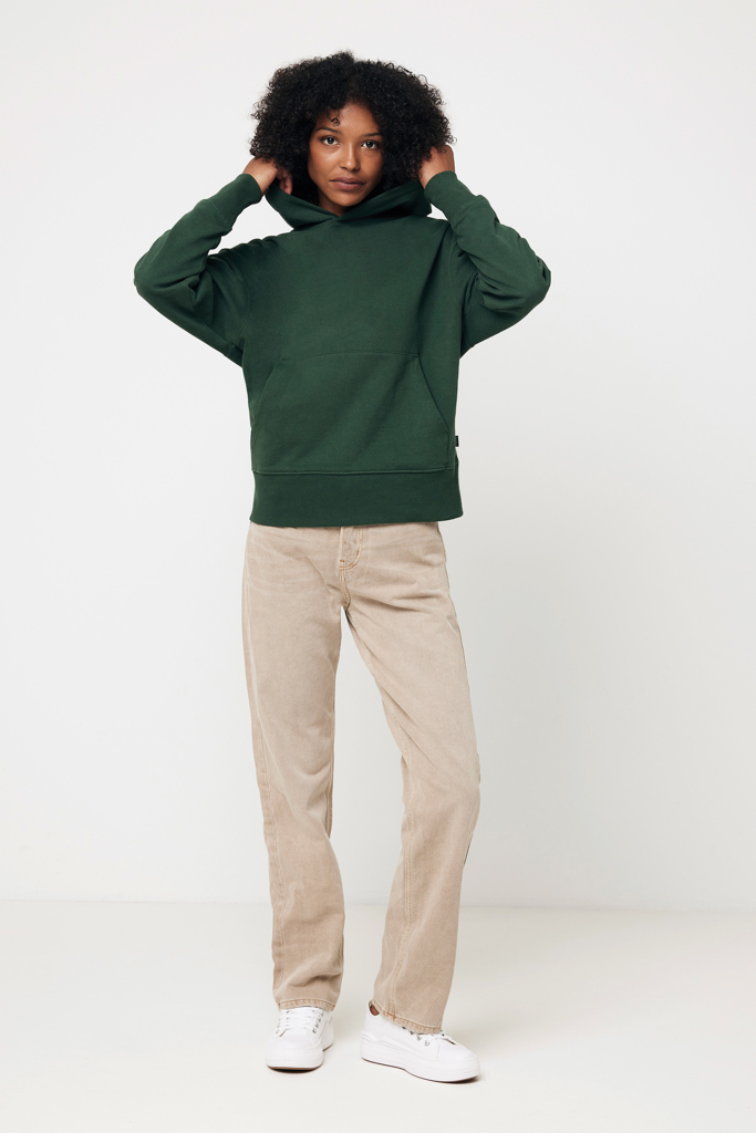Yoho gerecycled katoen relaxed hoodie, forest green