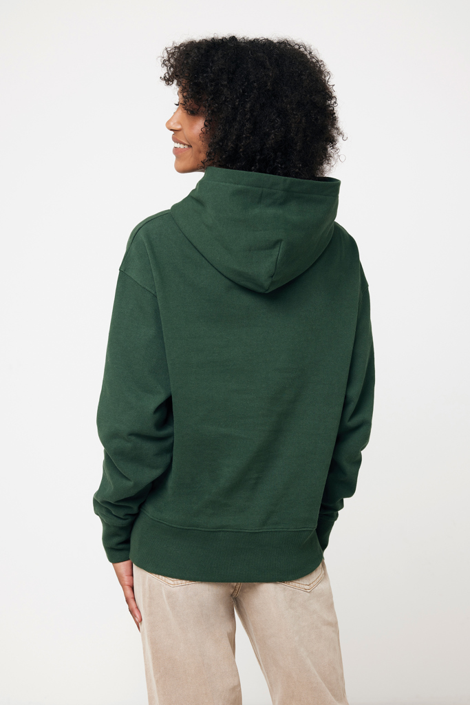 Yoho gerecycled katoen relaxed hoodie, forest green
