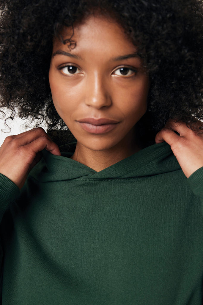 Yoho gerecycled katoen relaxed hoodie, forest green