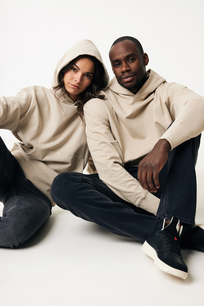 Yoho relaxed fit hoodie i återvunnen bomull, desert