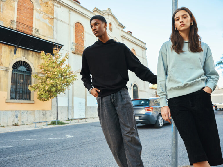 Yoho recycled cotton relaxed hoodie, iceberg green