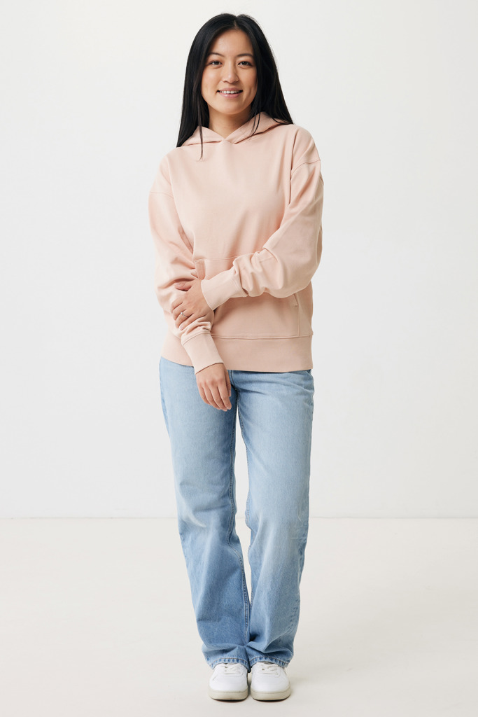 Felpa con capuccio Yoho in cotone riciclato, peach nectar