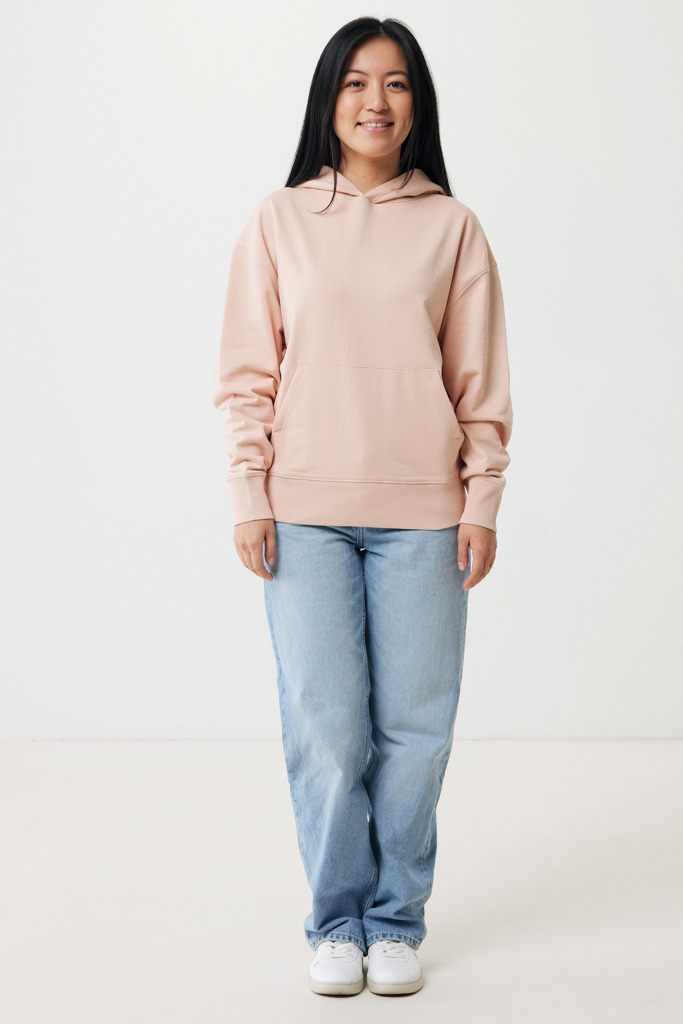 Felpa con capuccio Yoho in cotone riciclato, peach nectar