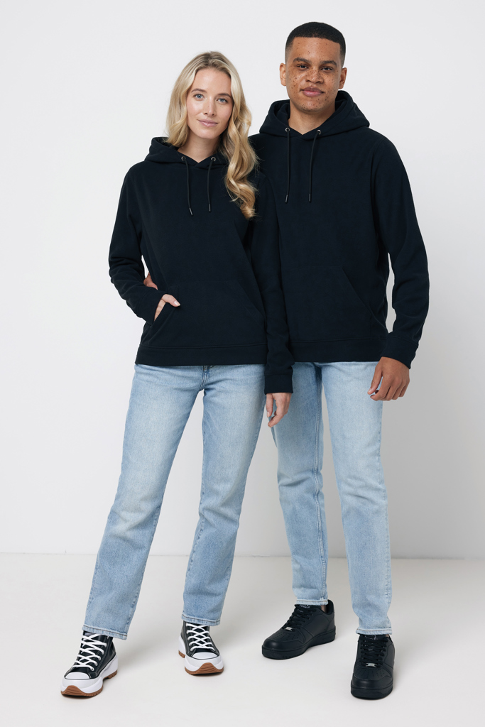 Felpa con cappuccio Trivor in micropile rPET, nero