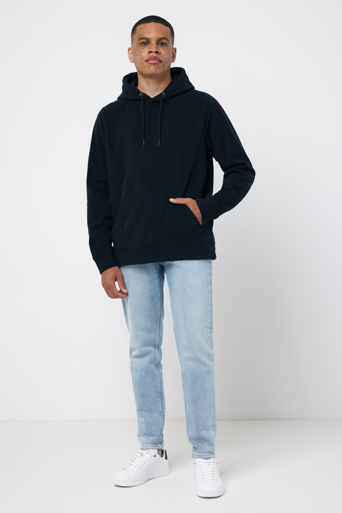 Felpa con cappuccio Trivor in micropile rPET, nero