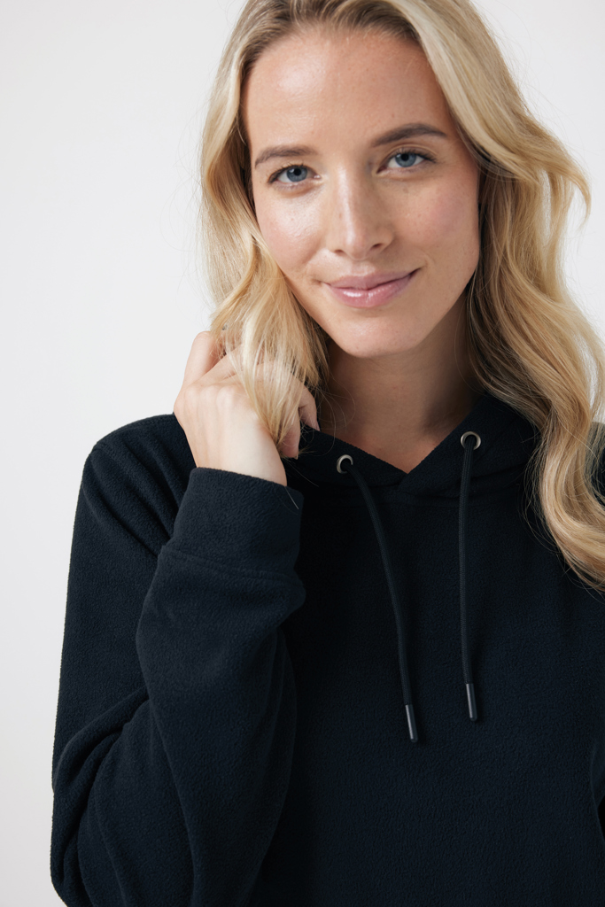 Felpa con cappuccio Trivor in micropile rPET, nero