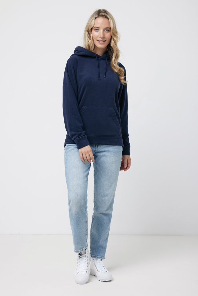 Trivor gerecycled polyester fleece hoodie, donkerblauw