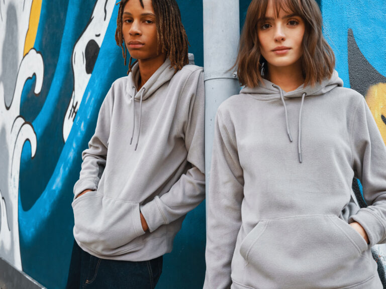 Trivor gerecycled polyester fleece hoodie, storm grey