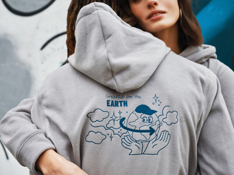 Trivor gerecycled polyester fleece hoodie, storm grey