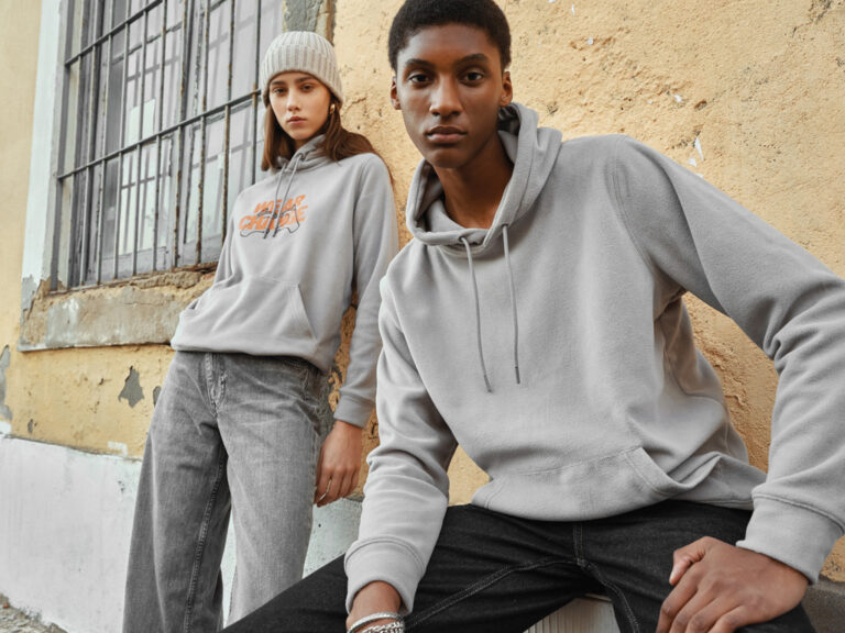 Trivor gerecycled polyester fleece hoodie, storm grey