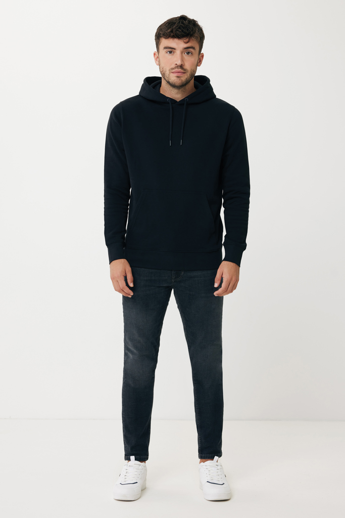 Sweater à capuche léger en coton recyclé Rila, noir