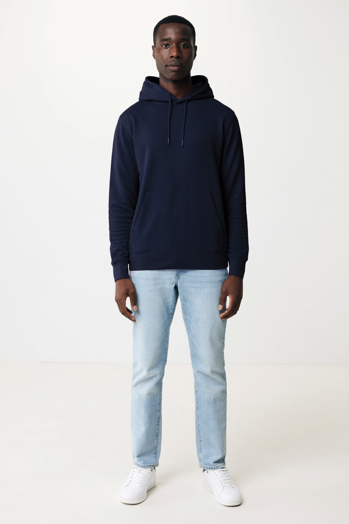 Felpa con cappuccio Rila in cotone riciclato, blu navy