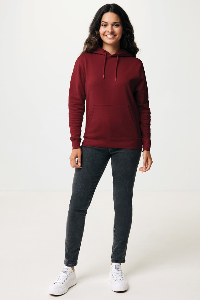Rila lichtgewicht gerecycled katoen hoodie, bordeauxrood