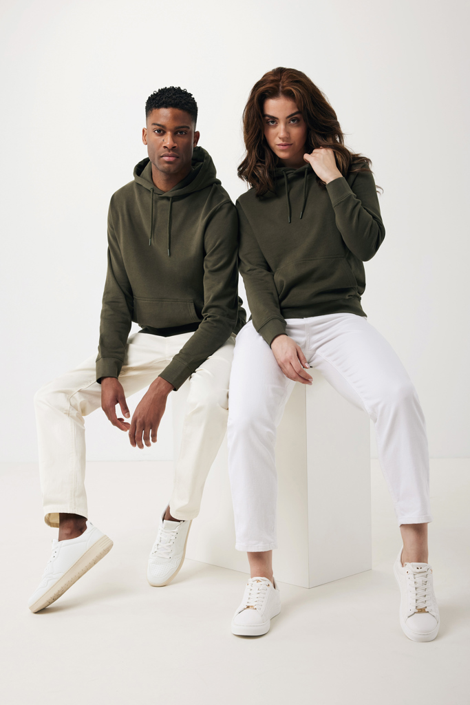 Sweater à capuche léger en coton recyclé Rila, kaki