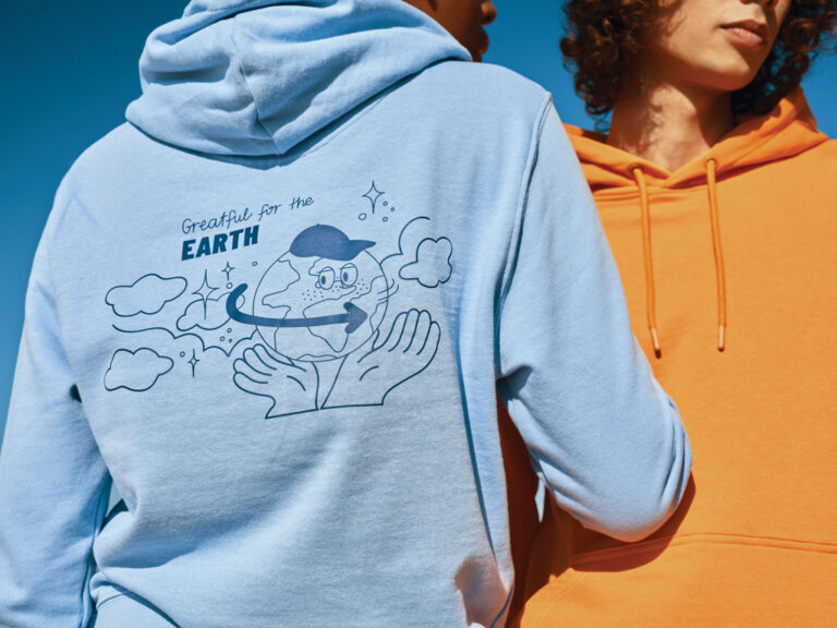 Sweater à capuche léger en coton recyclé Rila, sky blue