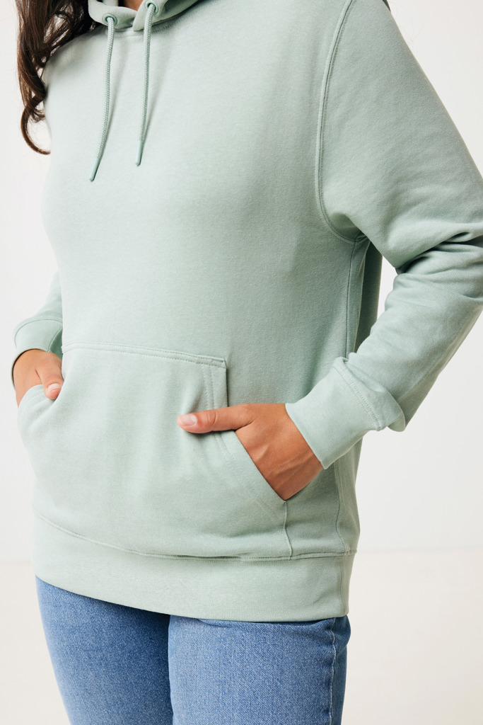 Sweater à capuche léger en coton recyclé Rila, Iceberg green