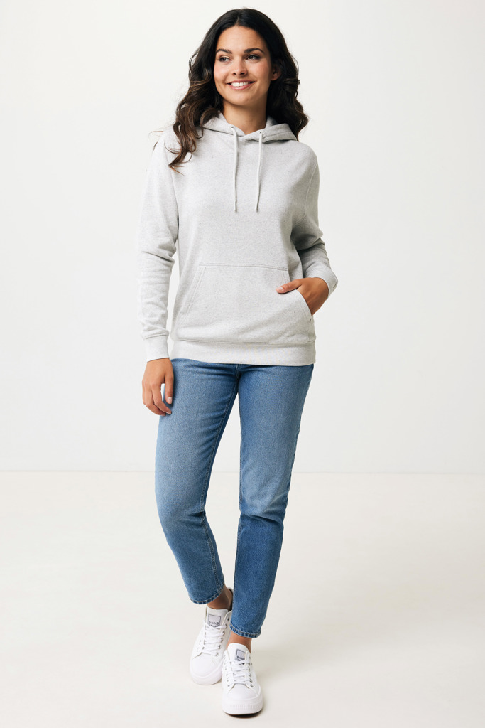 Rila lichtgewicht gerecycled katoen hoodie, light heather gr