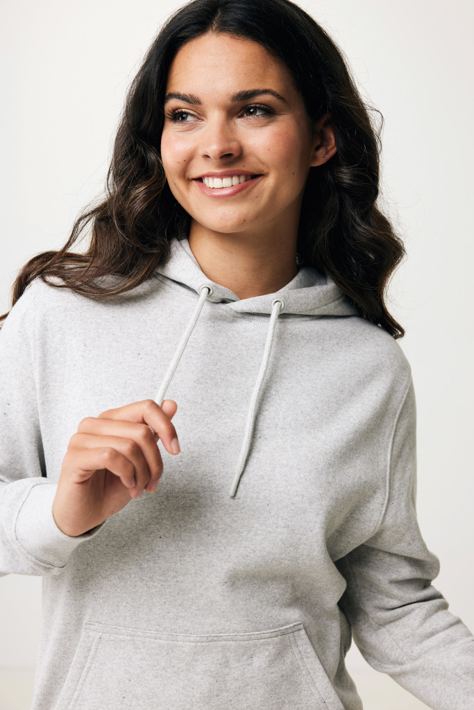 Rila lichtgewicht gerecycled katoen hoodie, light heather gr