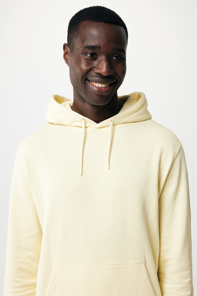 Rila lightweight recycled cotton hoodie, cream yellow