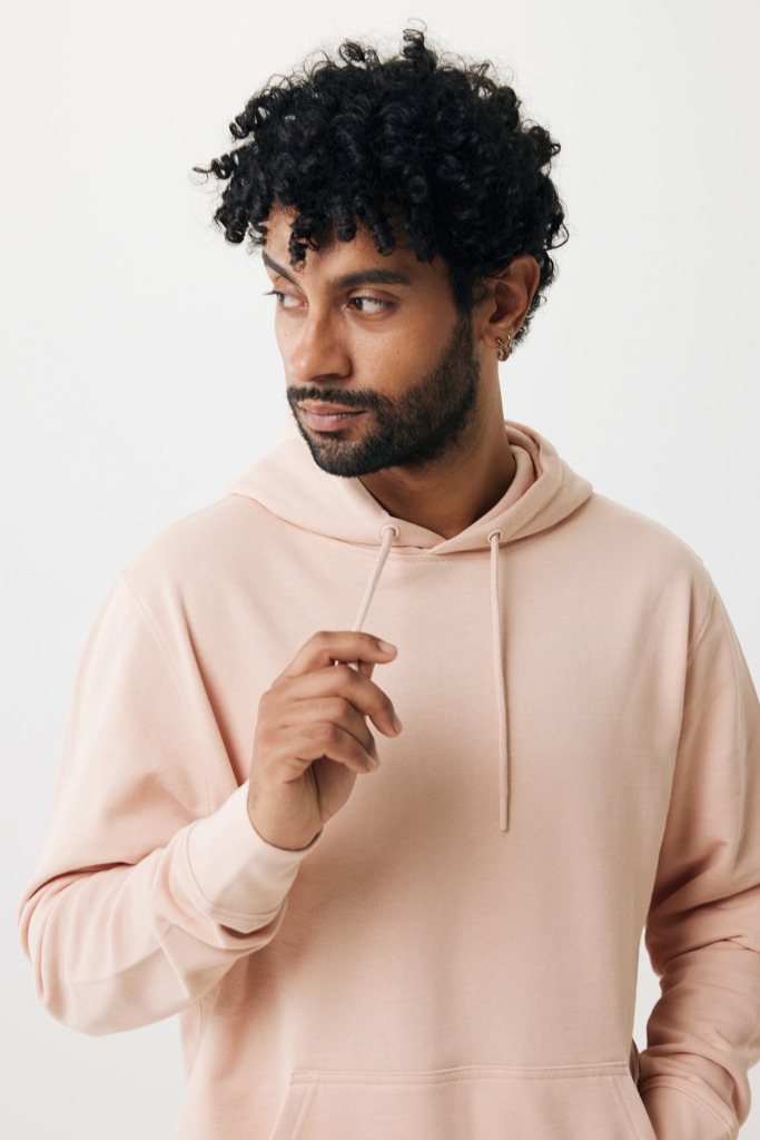 Rila lightweight recycled cotton hoodie, peach nectar