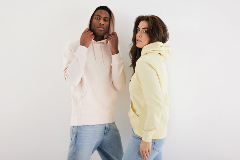 Felpa con cappuccio Rila in cotone riciclato, cloud pink