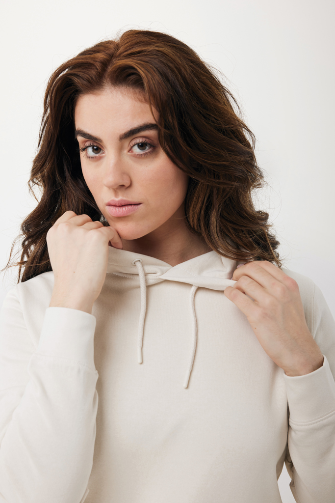 Sweater à capuche léger en coton recyclé Rila, ivory white