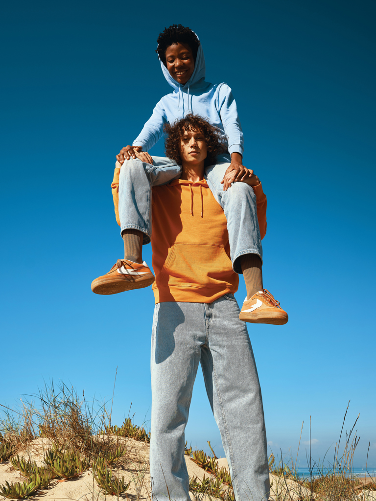 Felpa con cappuccio Rila in cotone riciclato, arancione