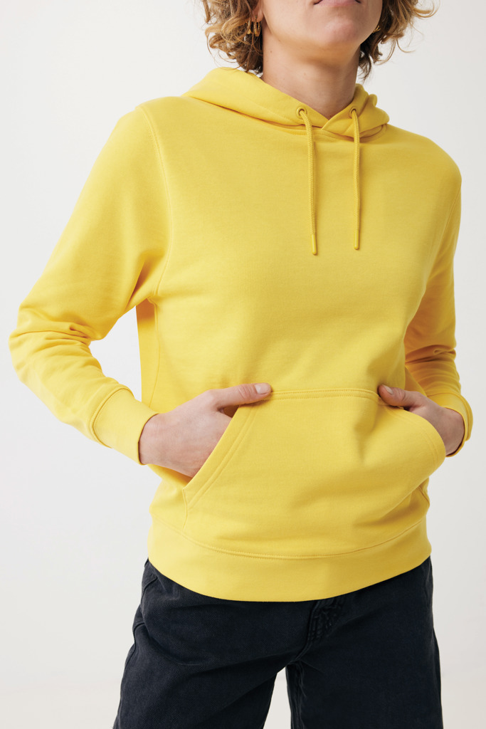 Sweater à capuche léger en coton recyclé Rila, jaune