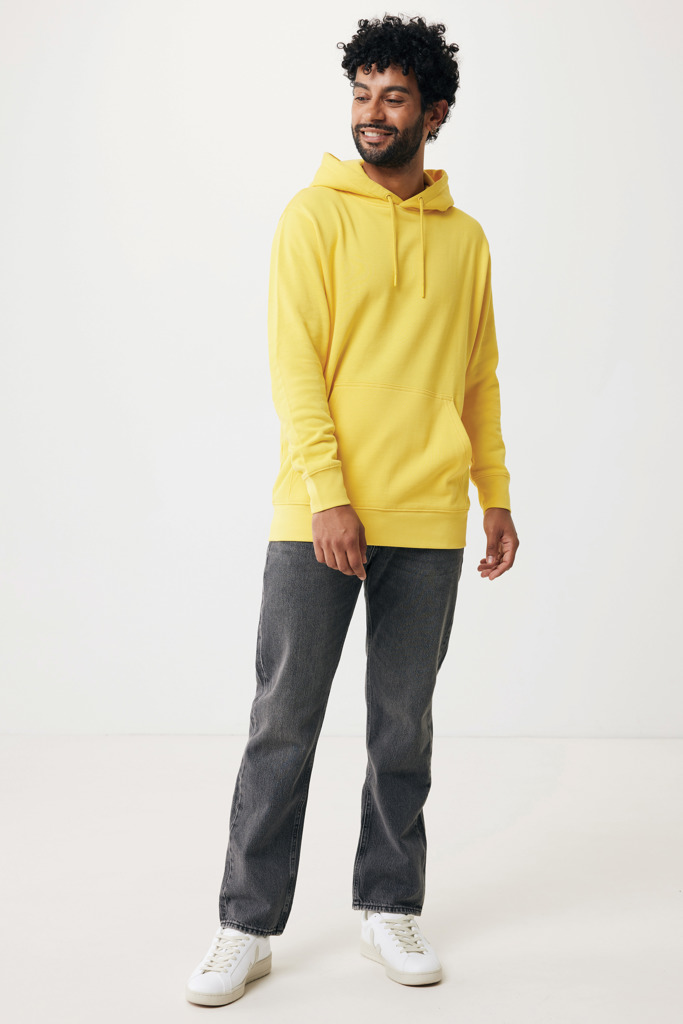 Sweater à capuche léger en coton recyclé Rila, jaune