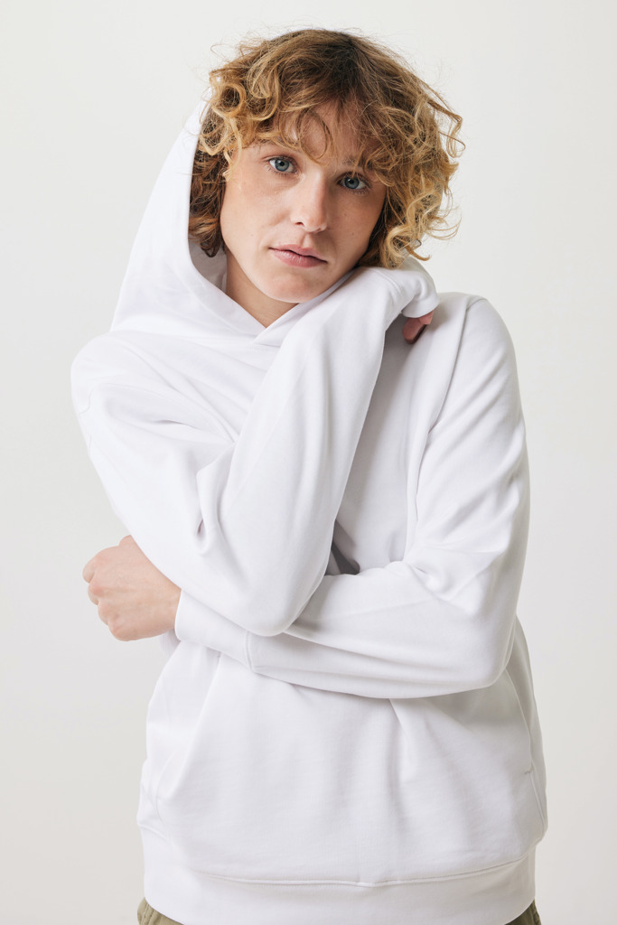 Yengo recycled cotton hoodie with sidepockets, recycled whit
