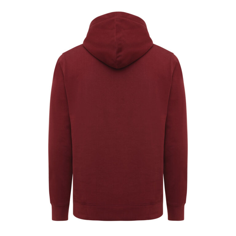 Yengo recycled katoen hoodie met steekzakken, bordeauxrood