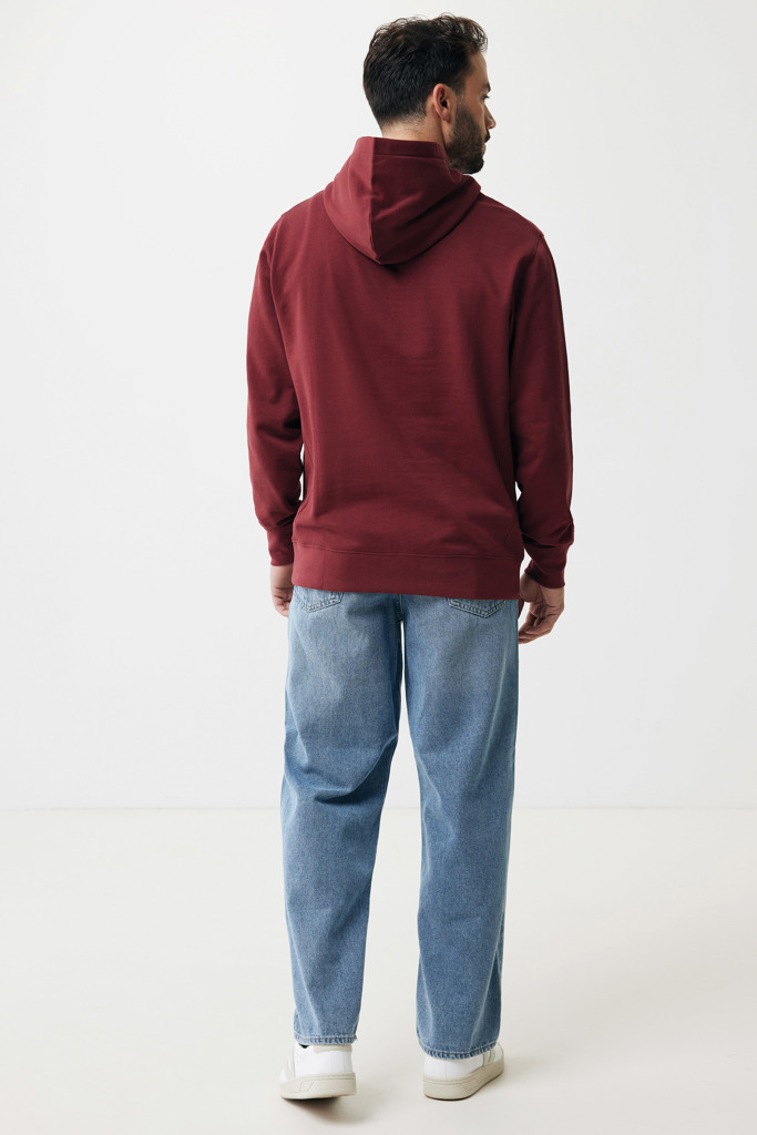 Yengo recycled katoen hoodie met steekzakken, bordeauxrood