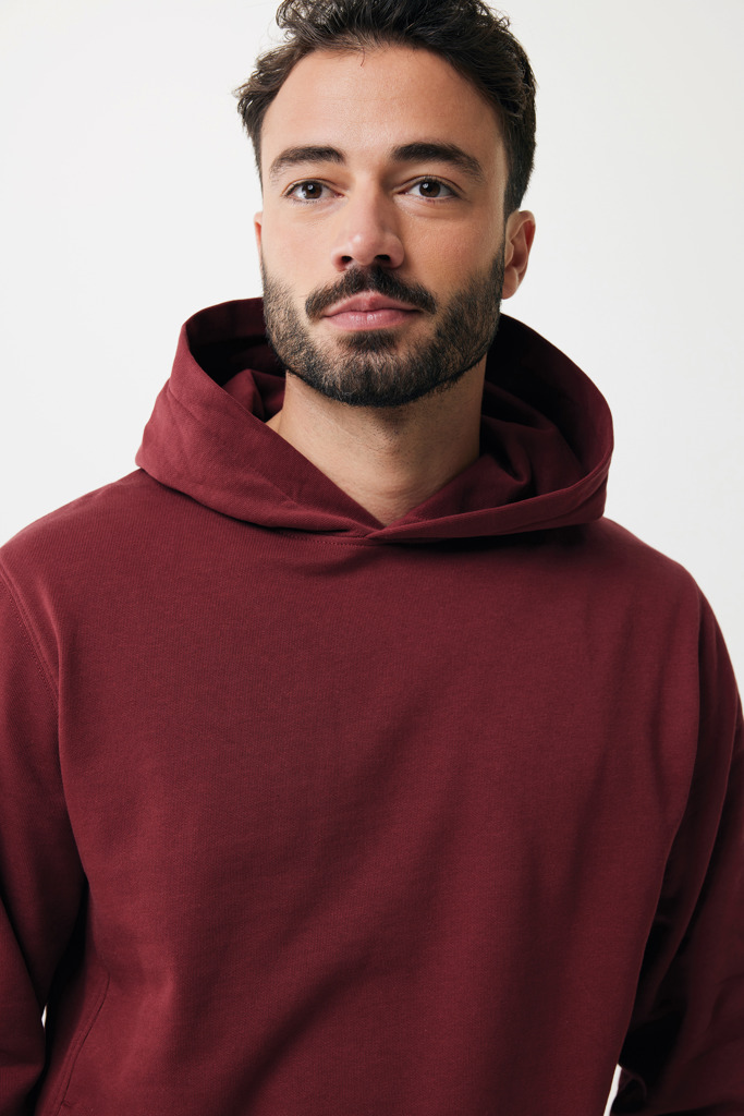 Yengo recycled katoen hoodie met steekzakken, bordeauxrood