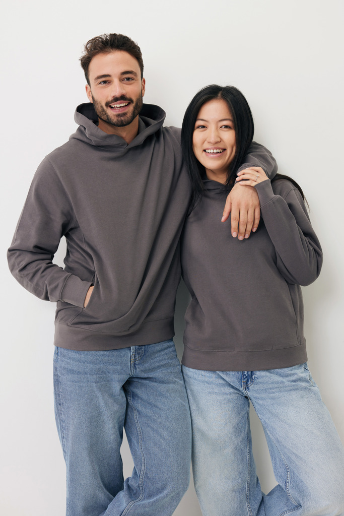 Yengo recycled cotton hoodie with sidepockets, anthracite