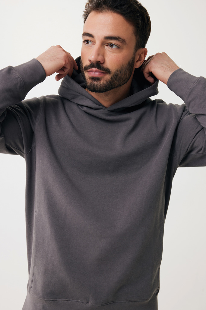 Yengo recycled cotton hoodie with sidepockets, anthracite