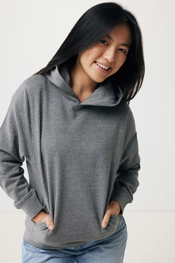 Yengo recycled cotton hoodie with sidepockets, light heather