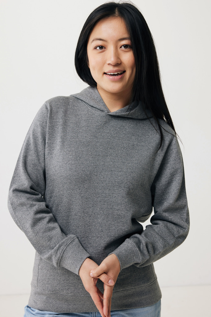 Yengo recycled cotton hoodie with sidepockets, light heather