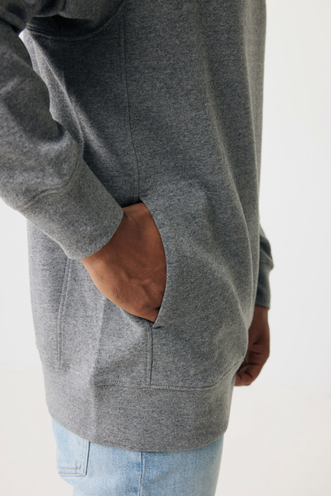 Yengo recycled cotton hoodie with sidepockets, light heather