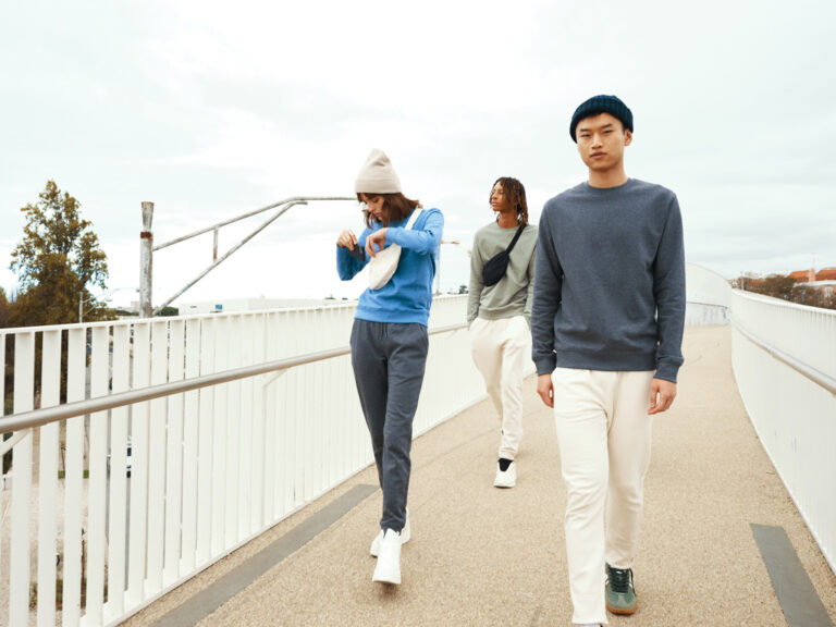 Jogging en coton recyclé Cooper, heather anthracite