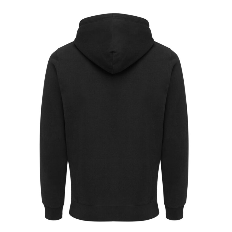 Sweat à capuche avec zip en coton recyclé Abisko, noir