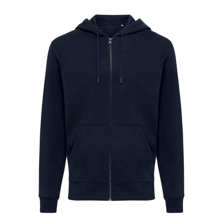 Sweat à capuche avec zip en coton recyclé Abisko, bleu marin