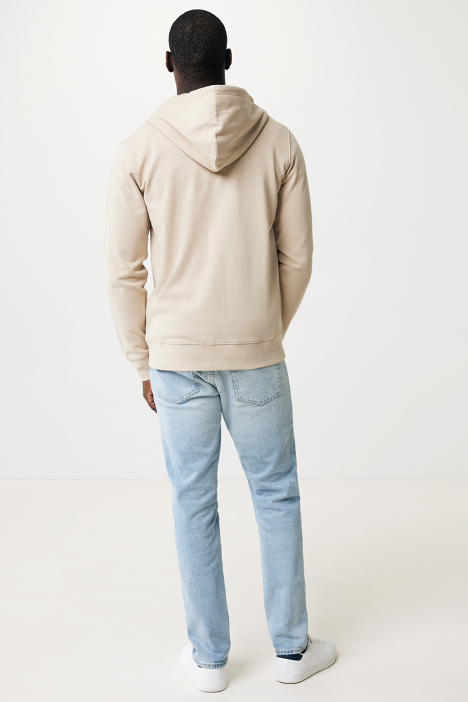 Abisko recycled cotton zip through hoodie, desert