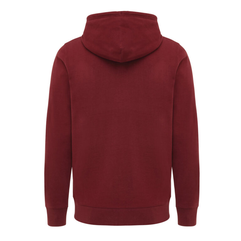 Sweat à capuche avec zip en coton recyclé Abisko, rouge bord
