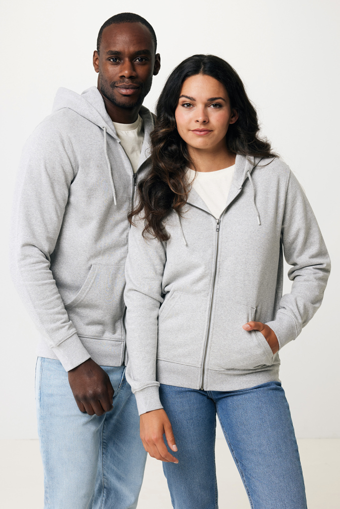 Abisko gerecycled katoen hoodie met rits, heather grey