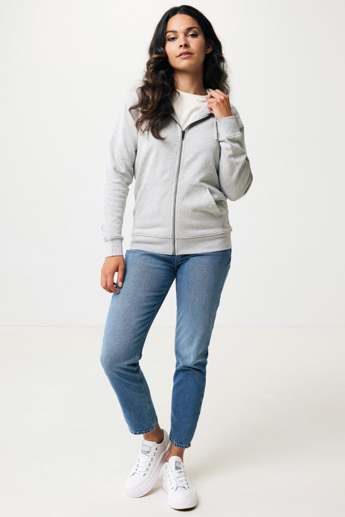 Abisko gerecycled katoen hoodie met rits, heather grey