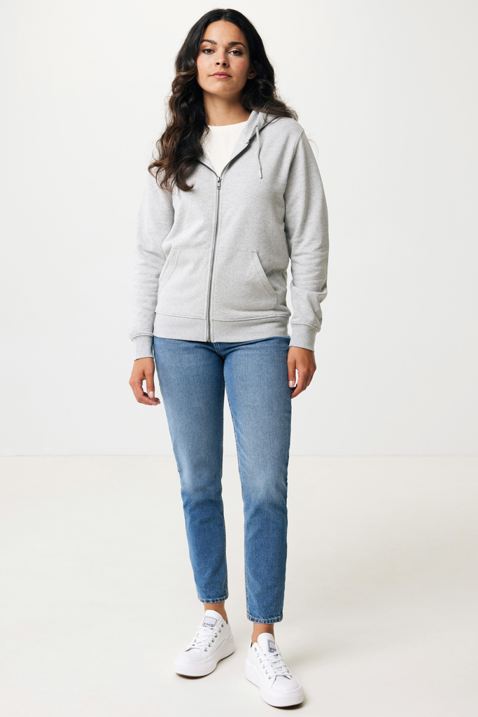 Abisko gerecycled katoen hoodie met rits, heather grey