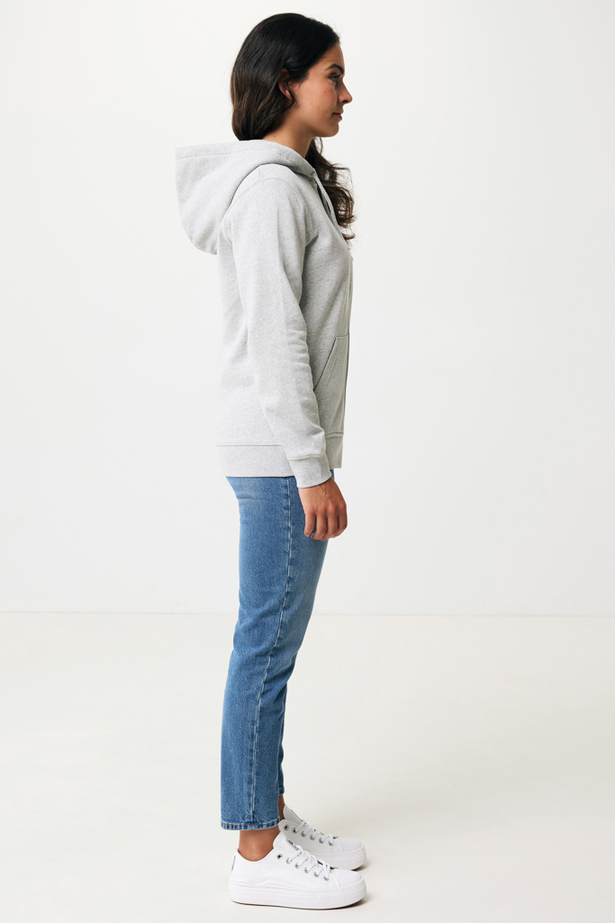 Abisko gerecycled katoen hoodie met rits, heather grey