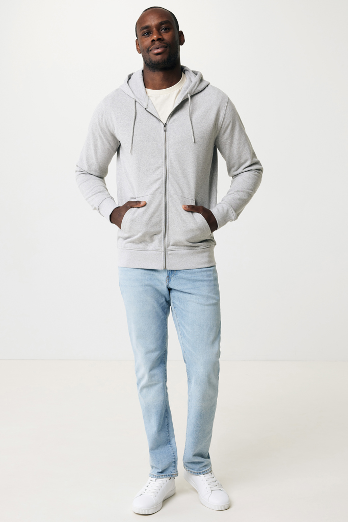 Abisko gerecycled katoen hoodie met rits, heather grey